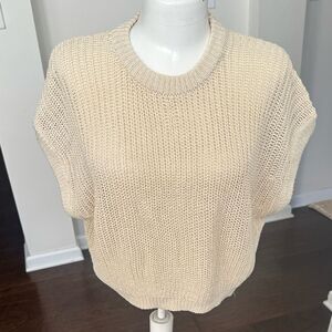 Miou Muse Tan Slhortsleeved Knit Sweater S